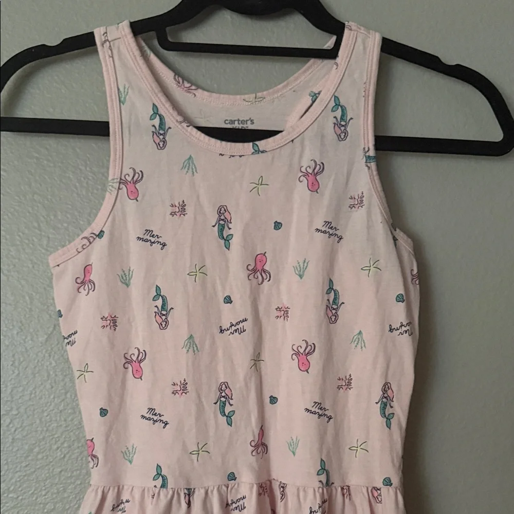 Carter's Light Pink Sleeveless Mermaid Print Casual Dress